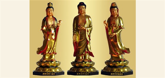 西方三圣铜佛像